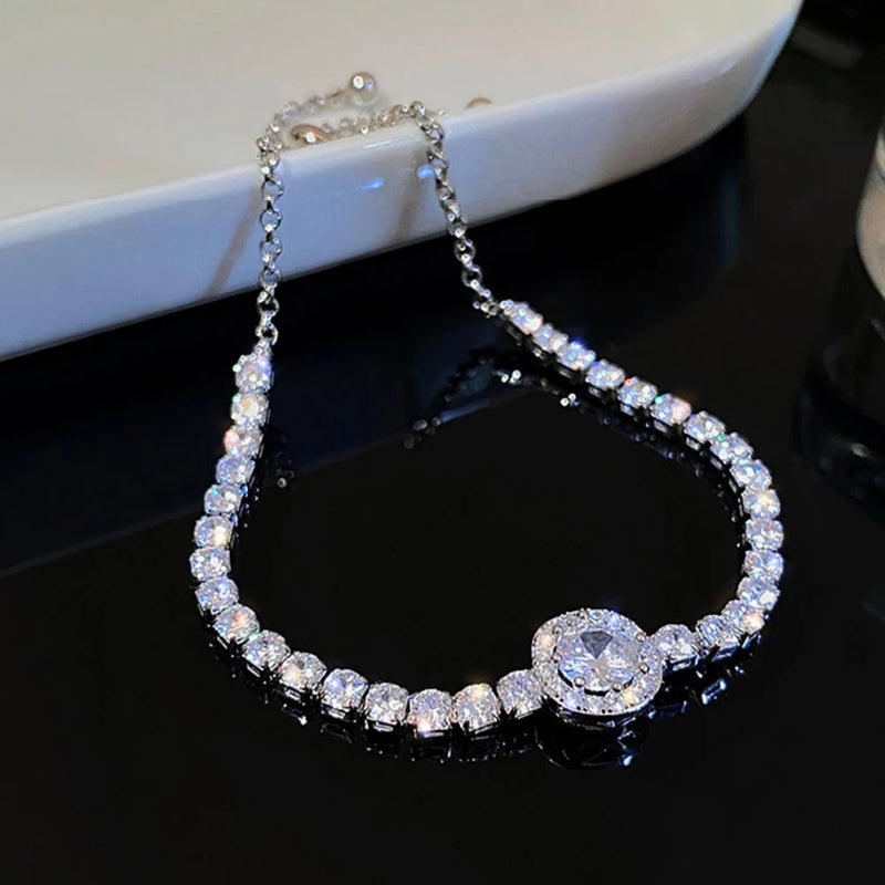 Women's Zircon Diamond Tennis Bracelet Shine Jewelry Wedding Gift