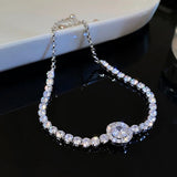 Women's Zircon Diamond Tennis Bracelet Shine Jewelry Wedding Gift