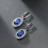 Original Oval Spinel Sapphire Earrings Wedding Party Jewelry