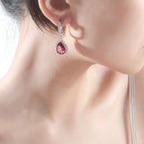 Ruby Water Drop Earrings Wedding Gift Party