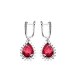 Ruby Water Drop Earrings Wedding Gift Party