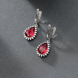 Ruby Water Drop Earrings Wedding Gift Party