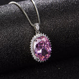 Original Women's Necklace Oval Ruby Pendant Necklace