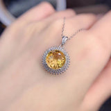 Women's Citrine Fireworks Pendant Necklace