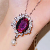 Women's Tears Pearl Pendant Necklace High Carbon Diamond Jewelry