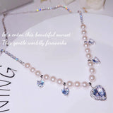 Elegant Zircon Heart Pendant Necklace High Carbon Diamond Wedding