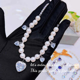 Elegant Zircon Heart Pendant Necklace High Carbon Diamond Wedding