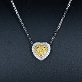 Heart Pendant Zircon Diamond Necklace Wedding
