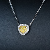 Heart Pendant Zircon Diamond Necklace Wedding