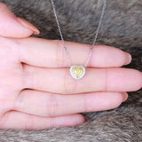 Heart Pendant Zircon Diamond Necklace Wedding