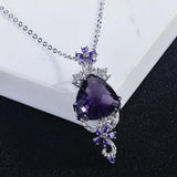 Geometric Amethyst Necklace with Zircon Jewelry
