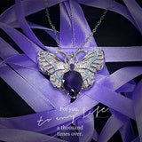 Amethyst Butterfly Necklace Zircon Jewelry Holiday Gift