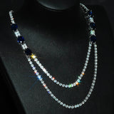 Natural Ruby Zircon Necklace Female Sweater Chain