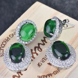 Colombian Emerald Imitation Earrings Zircon Jewelry