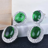 Colombian Emerald Imitation Earrings Zircon Jewelry