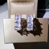 Square Diamond Women's Earrings Brilliant Zircon Gift