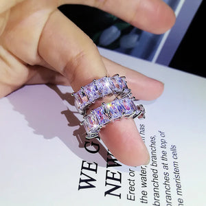 Square Diamond Women's Earrings Brilliant Zircon Gift