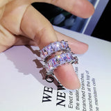 Square Diamond Women's Earrings Brilliant Zircon Gift