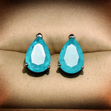 Green Zircon Water Drop Earrings for Women, Party Jewelry