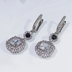 Square Zircon Earrings for Women Geometric Jewelry