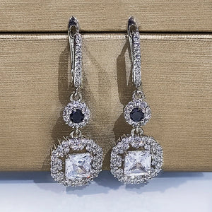 Square Zircon Earrings for Women Geometric Jewelry