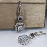 Square Zircon Earrings for Women Geometric Jewelry