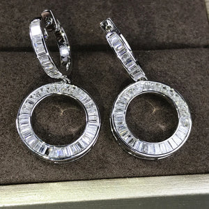 Vintage Circle Earrings Brilliant Zircon Gift Party