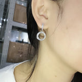 Vintage Circle Earrings Brilliant Zircon Gift Party