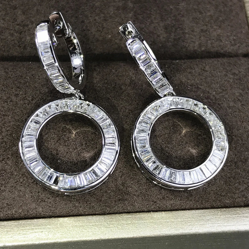 Vintage Circle Earrings Brilliant Zircon Gift Party