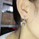 Vintage Circle Earrings Brilliant Zircon Gift Party
