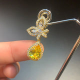 Wings Water Drops Earrings Zircon Girl's Gift Party