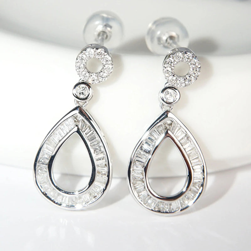 Hollow Drops Earrings Zircon Jewelry Party Gift