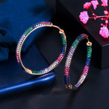 Circle Diamond Earrings High Carbon Diamond Hip Hop Stud Women Jewelry