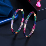 Circle Diamond Earrings High Carbon Diamond Hip Hop Stud Women Jewelry