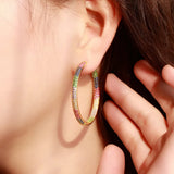 Circle Diamond Earrings High Carbon Diamond Hip Hop Stud Women Jewelry