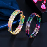 Circle Diamond Earrings High Carbon Diamond Hip Hop Stud Women Jewelry