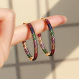 Circle Diamond Earrings High Carbon Diamond Hip Hop Stud Women Jewelry