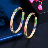 Circle Diamond Earrings High Carbon Diamond Hip Hop Stud Women Jewelry