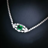Green High Carbon Diamond Tennis Necklace