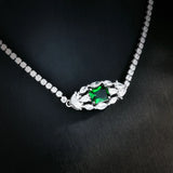 Green High Carbon Diamond Tennis Necklace