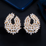 Marquise Diamond Earrings Purple High Carbon Diamond Leaf Studs