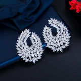 Marquise Diamond Earrings Purple High Carbon Diamond Leaf Studs