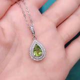 Natural Peridot Necklace Amethyst Jewelry Girl's Gift