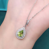 Natural Peridot Necklace Amethyst Jewelry Girl's Gift