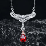 Angel Wings Water Drop Necklace Female Collar Chain Jewelry
