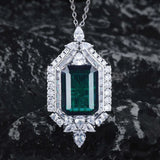 Emerald Rectangular Necklace - Women's Jewelry for Holiday Gift