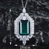 Emerald Rectangular Necklace - Women's Jewelry for Holiday Gift