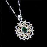 Women Necklace Emerald Necklace Female Lace Chain Jewelry Girl's Holiday Gift