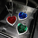 Heart Ocean Gem Necklace 20mm Female Collar Chain Holiday Gift