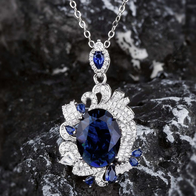 Natural Tanzanite Necklace Female Zircon Jewelry Girl's Holiday Gift